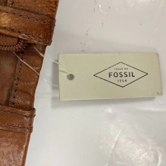 Fossil Brown Genuine Leather Trifold Wallet One Size - Picture 8 of 10